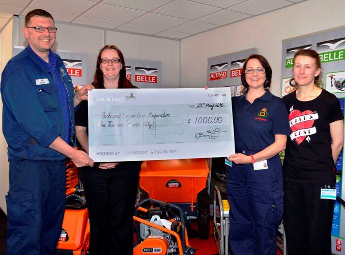 ALTRAD Belle raises 1000 for Flash and Longnor Community First Responders 